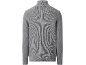 Herren-Rollkragenpullover in Grau mit Rippstrickmuster.