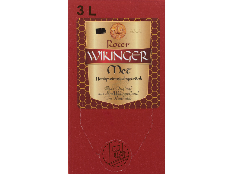Gehe zu Vollbildansicht: Roter Wikinger Met Bag-in-Box, Honigweinmischgetränk 6% Vol - Bild 1