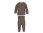 LUPILU® Premium Baby Strick-Set, brauner Rippstrickpullover und Hose.
