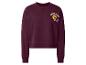 Bordeauxrotes Sweatshirt mit 'Croissant Club' Logo und Croissant-Bild.
