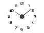 Schwarze DIY-Wanduhr mit Ziffern und Zeigern auf weißem Hintergrund