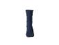 Einzelne dunkelblaue Socke mit Rüschenrand.