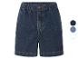 Dunkelblaue Jeans-Shorts, in verschiedenen Farben erhältlich.
