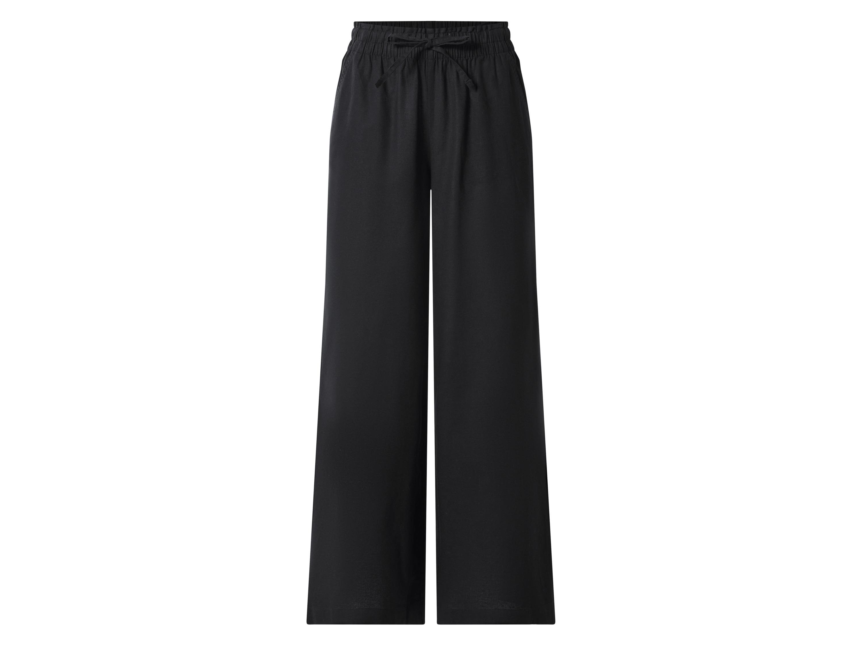 ESMARA® Damen Hose mit Leinen (Schwarz, S(36/38))