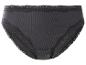 Schwarzer Rippen-Slip mit Spitzenbesatz