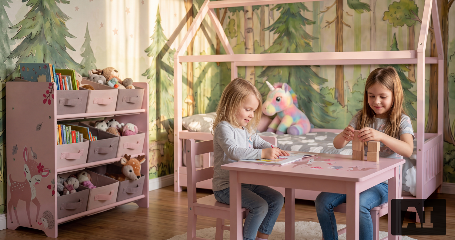 LUPILU® Kinder Aufbewahrungsregal, 65 x 30 x 61,5 cm (Reh) – Bild 2 von 4