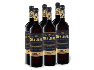 6 x 0,75-l-Flasche Weinpaket Cepa Lebrel Gran Reserva Rioja DOC trocken, Rotwein