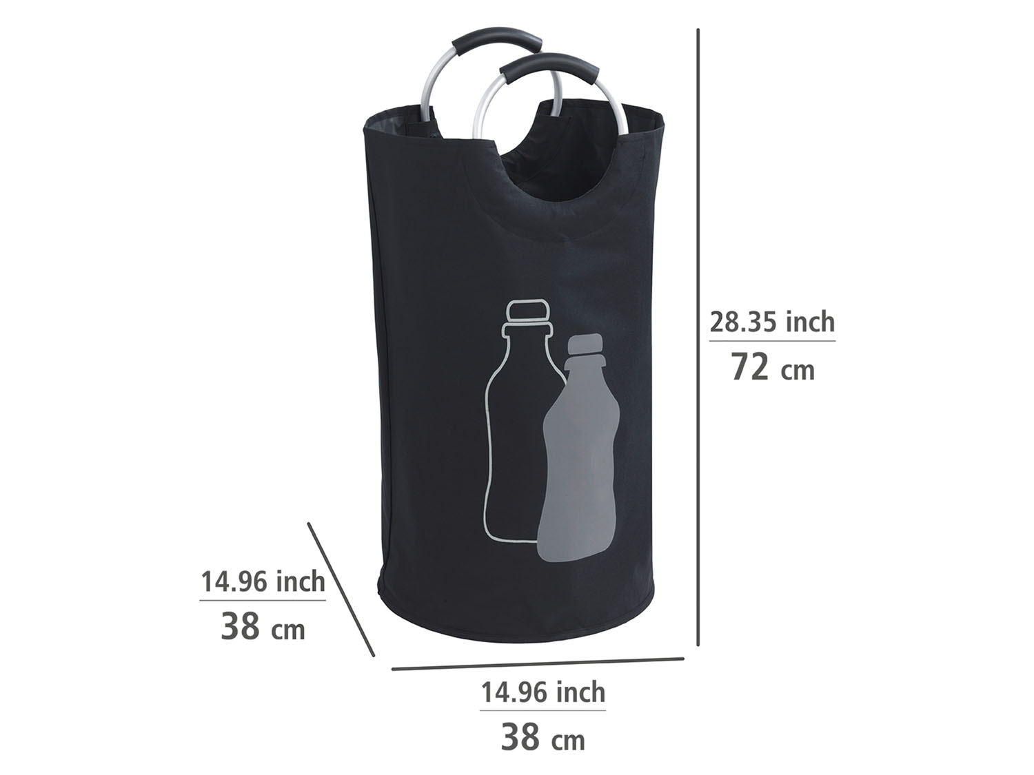 WENKO Flaschensammler Modell Jumbo, Multifunktionstasche, Pfandsammler mit 2 Tragegriffen, 69 Liter – Bild 3 von 3