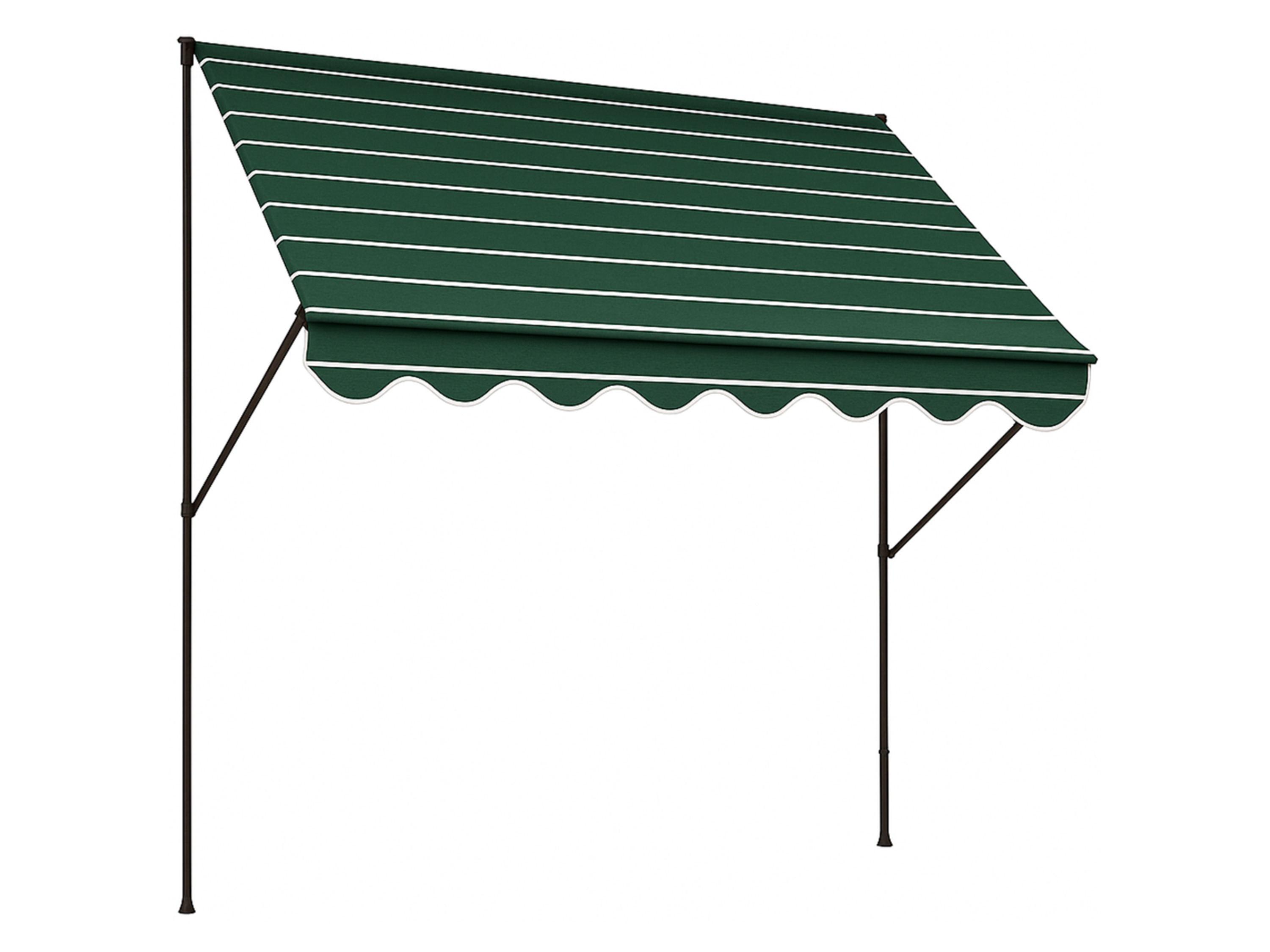 Angerer Klemmmarkise (grün mit Nadelstreifen beige, 400 cm breit) | 04021093010475