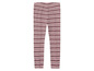 Gestreifte Leggings in Rosa und Dunkelrot.