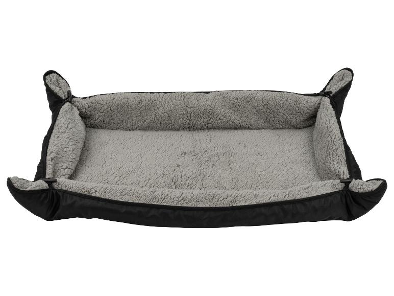 Schwarzes und graues Hundebett mit weichem Fleece-Futter