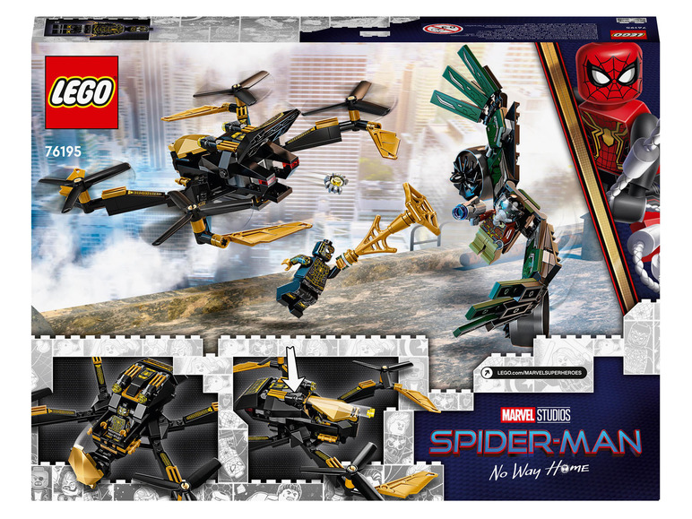 LEGO Spider-Man No Way Home Set mit Drohnen und einer Mysterio-Figur.