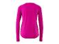 Damen-Funktionsshirt mit langen Ärmeln in leuchtendem Pink, Rückansicht.