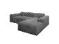 Dunkelgraues modulares Sofa aus Cord-Samt.