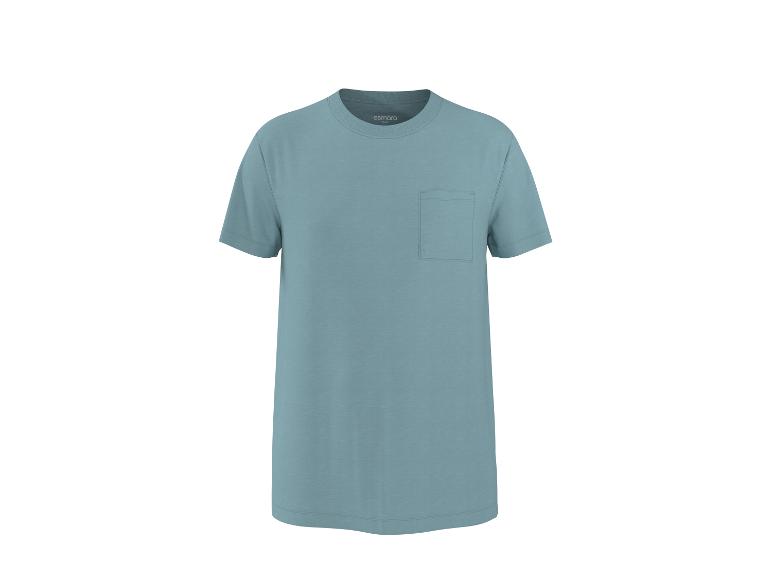Hellblaues Kurzarm-T-Shirt mit Brusttasche