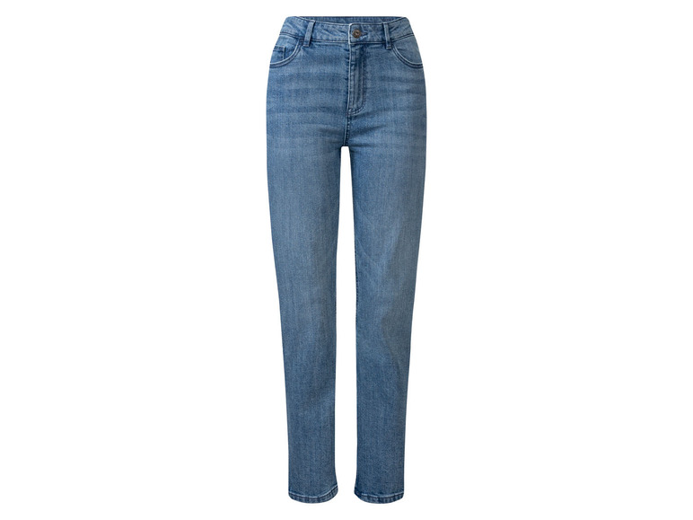 Eine blaue Skinny Jeans für Damen.