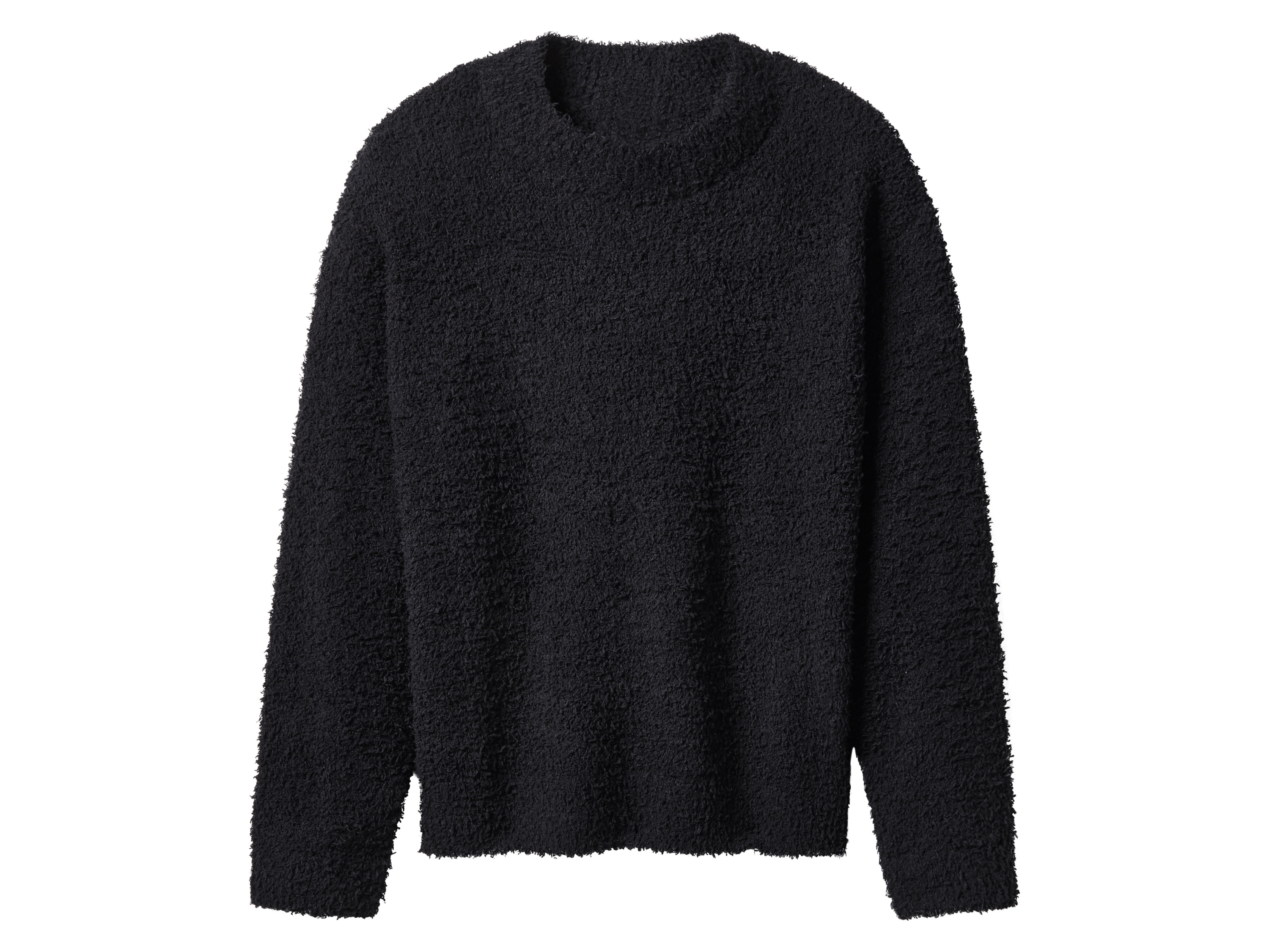 ESMARA® Damen Plüschpullover (Schwarz, L(44/46))