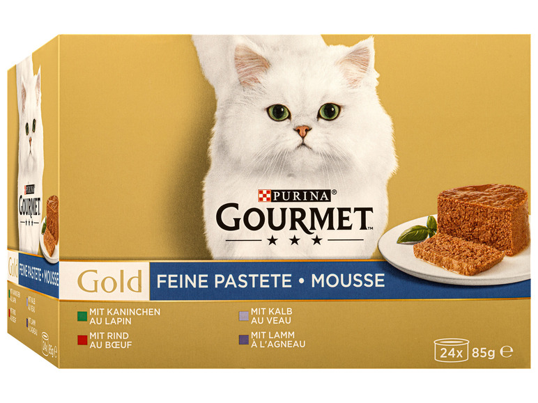 Gehe zu Vollbildansicht: Gourmet Gold Feine Pastete mit Rind, Kaninchen, Lamm und Kalb, 2 x 24 x 85 g - Bild 2