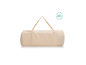 Beige tragbare Babybett-Tasche mit Griffen, mit Reisesymbol.