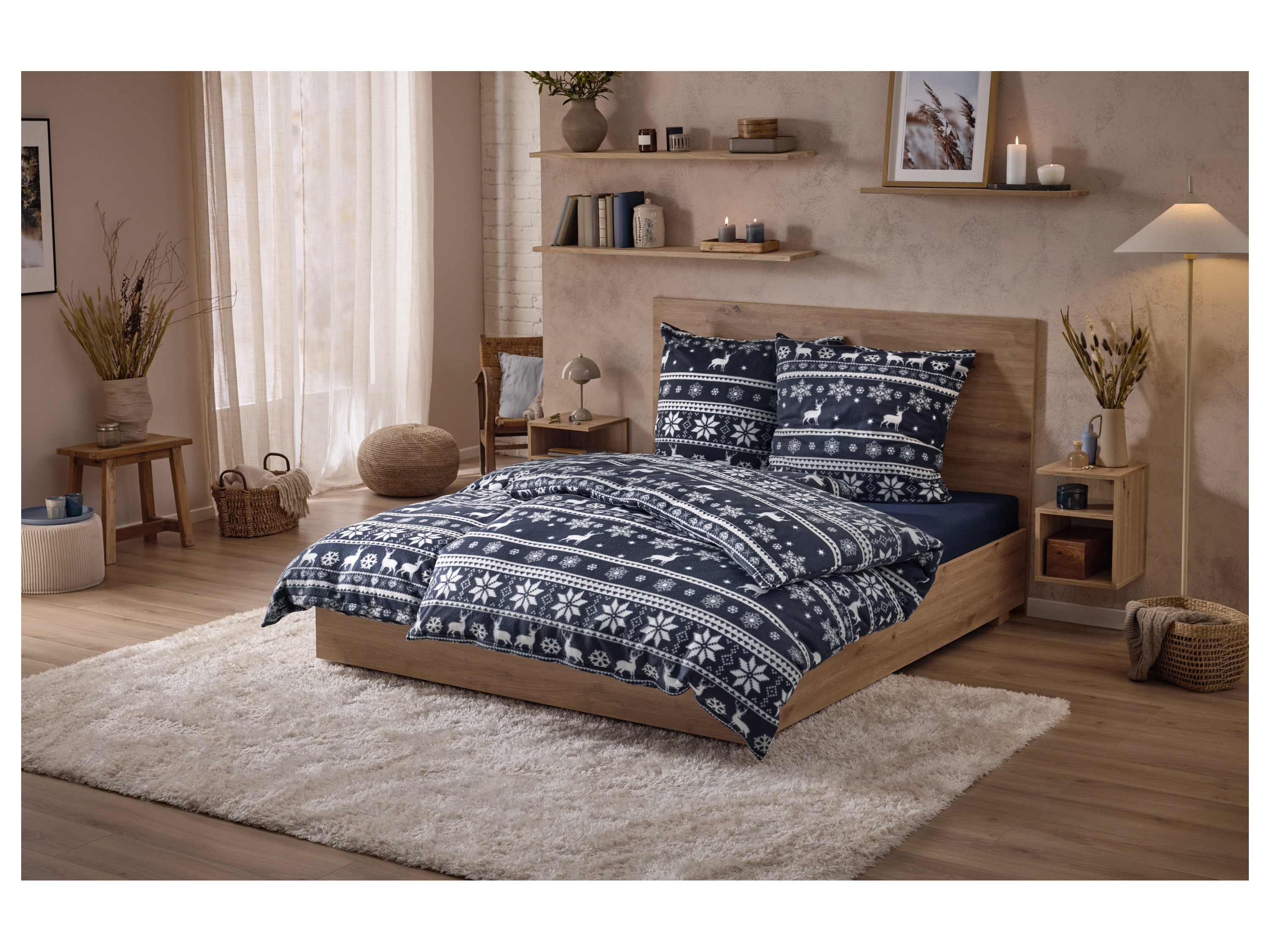 Thumbnail - LIVARNO® Spannbettlaken Fleece 140-160 x 200 x 25 cm (Blau)