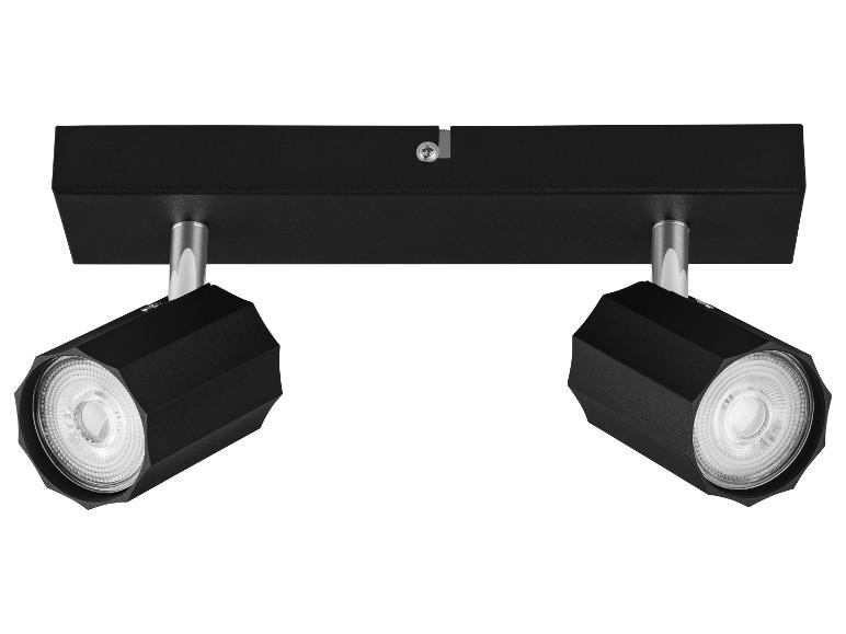 Schwarzer LED-Doppelstrahler.