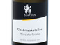 Eine Flasche Kaltern Goldmuskteller Moscato Giallo Wein.