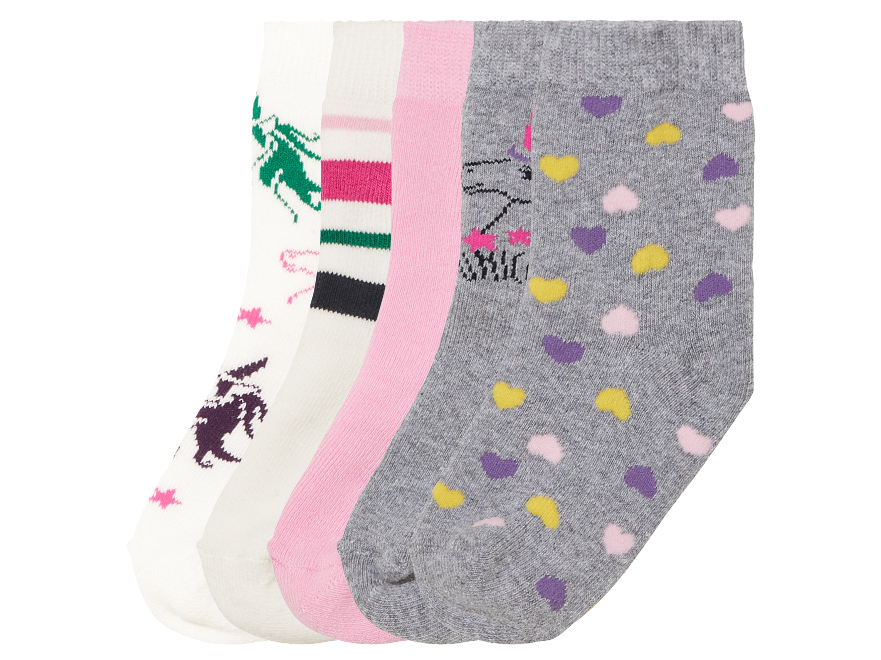 lupilu® 5 Paar Kleinkinder Mädchen Socken Vollfrottee Thermo (19/22, weiß/grau/rosa) | 04335814034511