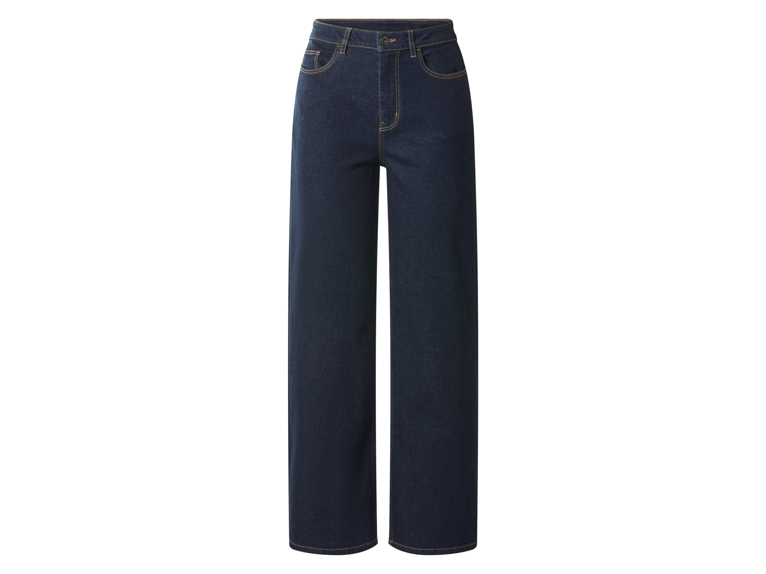 ESMARA® Damen Jeans, Wide Leg, hohe Leibhöhe (Dunkelblau, 44)