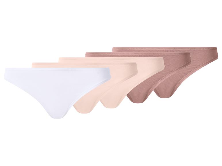 Fünf Slips in Weiß-, Beige- und Rosatönen, mit schlichtem und bequemem Design.