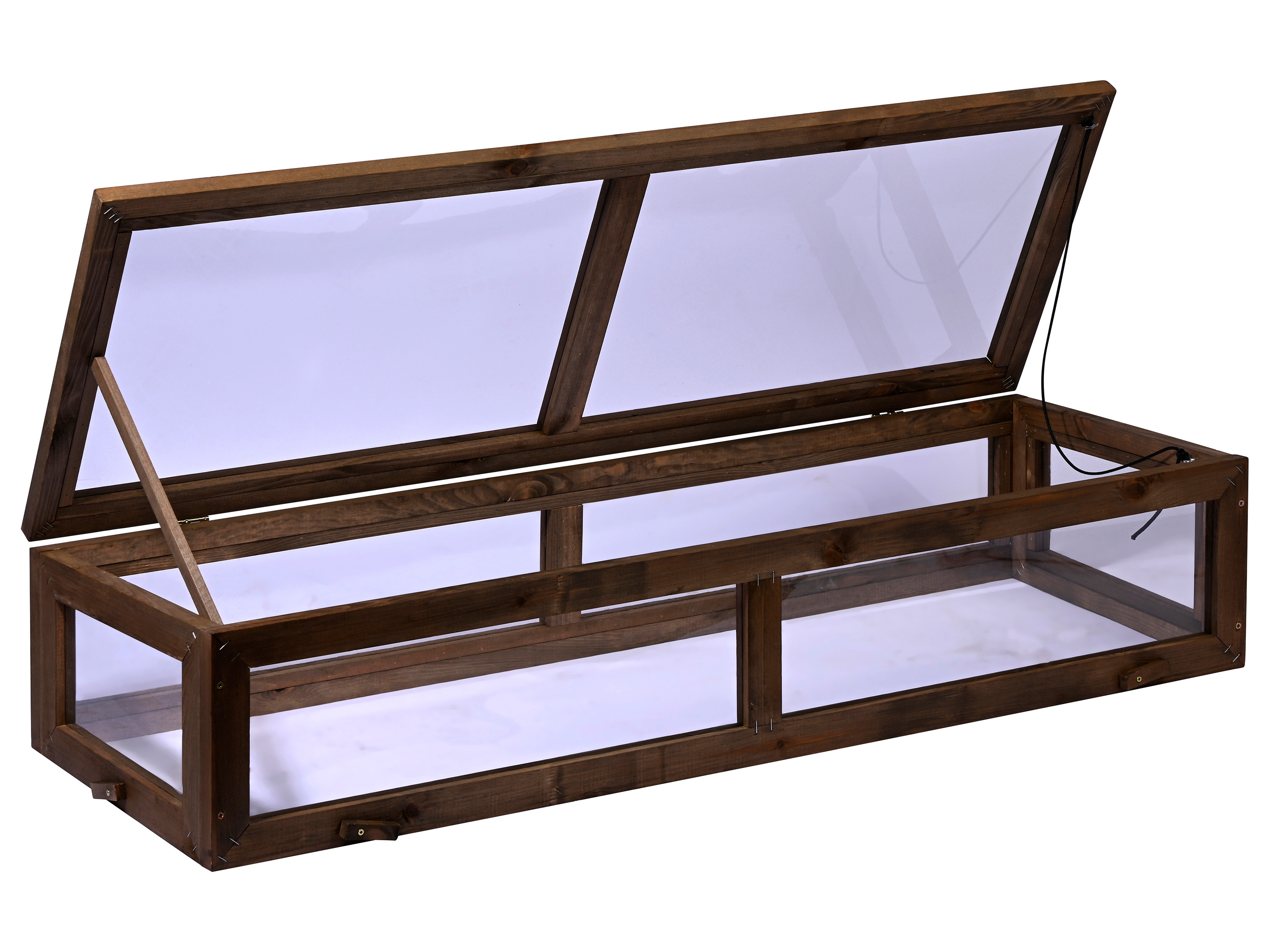 dobar Frühbeet-Aufsatz für Hochbeet, dunkelbraun (117x40x24,5cm) | 04055894584088