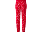 Rote Damen-Pyjamahose mit Allover-Muster aus Herzen und Zuckerstangen