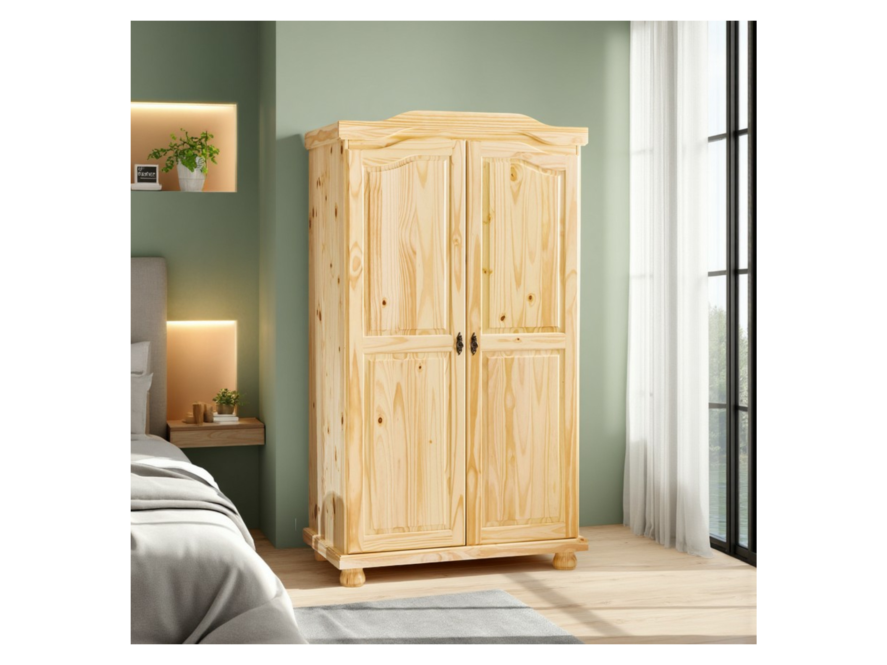 INTER LINK Kleiderschrank im Landhausstil (2-türig, Natur) – Bild 2 von 4