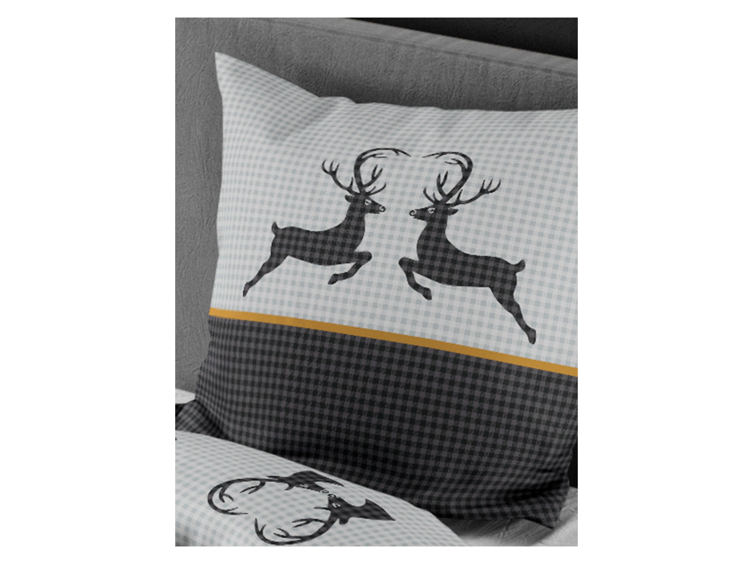 Thumbnail - Bierbaum Feinbiber Bettwäsche Hirsche (Schwarz, 135 x 200 cm)""