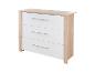 Kommode mit drei weißen Schubladen und Holzrahmen