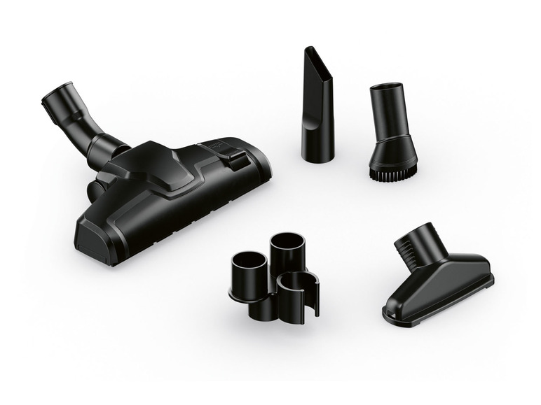 Staubsaugerdüsen, darunter eine Parkettdüse.