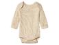 Beiger gerippter Langarm-Babybody
