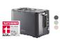 Zwei-Schlitz-Toaster, dunkelgrau, mit der Bewertung „GUT (2,0)“ von Stiftung Warentest.