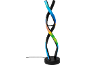Spiralförmige LED-Tischleuchte mit buntem Licht.