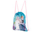 Ein blauer Frozen-Turnbeutel mit Elsa und Anna.