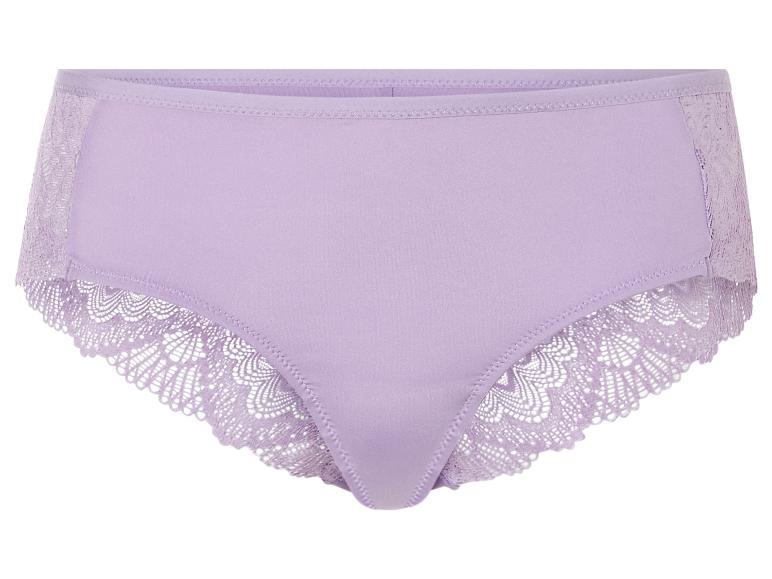 Lilafarbene Unterhose mit Spitze.