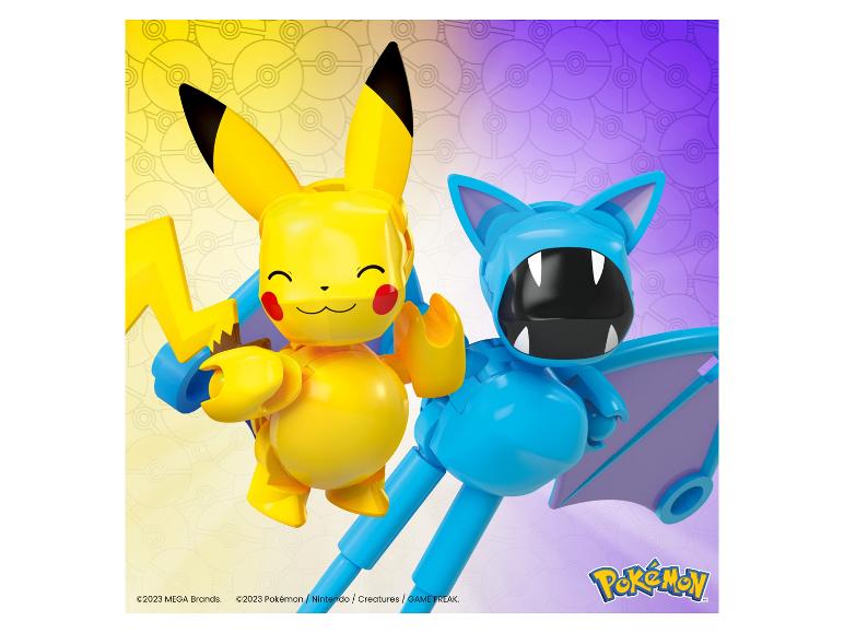 Pikachu und Zubat aus der Pokémon Mega Construx Reihe.