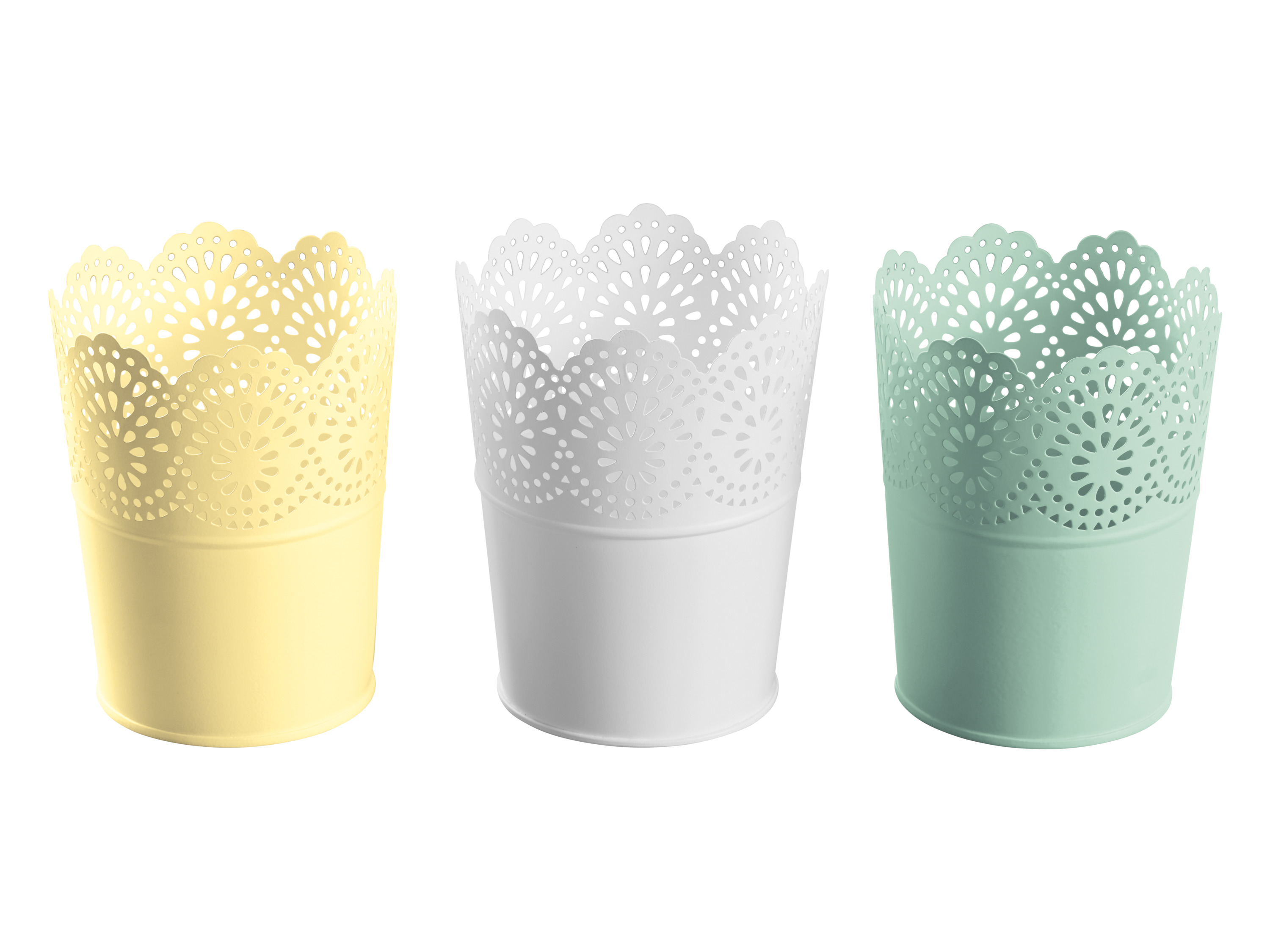 LIVARNO home Blumentöpfe Nostalgie (3er Set rund klein grün/gelb)““ | blau/prink: 3 Stück Produktmerkmale tabletd Pflanzvolumen: – Farbe: weiß