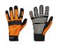 PARKSIDE orange-schwarze Arbeitshandschuhe, Vorder- und Rückseite.