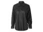 Schwarzes Kunstlederhemd mit Taschen