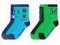 Minecraft Socken für Kinder: Creeper und grüne und blaue Block-Designs.