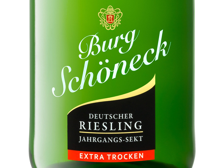Verkauf zum Sonderpreis Burg Schöneck Riesling Deutscher Sekt extra Schaumwein 2021 trocken