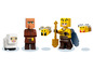 Minecraft LEGO Minifiguren, inklusive ein Imker, ein Schwein und ein Schaf.