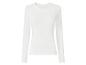 Weißes geripptes Langarmshirt für Damen