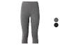 Graue Capri-Leggings für Damen mit dunkelgrauen und schwarzen Farboptionen.