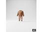 Baby-Set mit braunem Sweatshirt mit Bärengesicht und gestreiften Hosen.